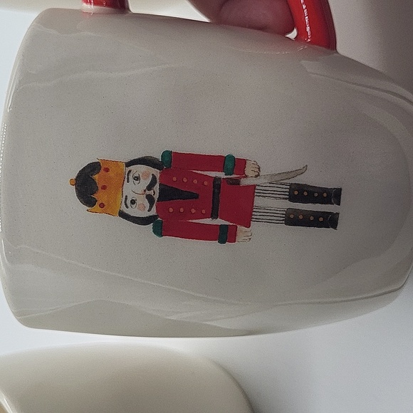 Rae Dunn Red Happy Holiday Nutcracker Mugs x 4 - Picture 9 of 9